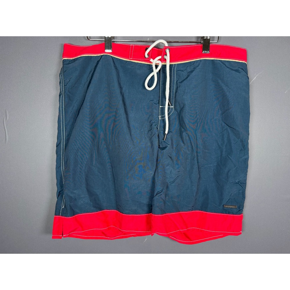 Parke & Ronen Mens Navy Red Colorblock Board Shorts Swim Trunks Size 32